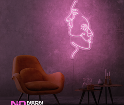Color: Light Pink 'Two Face' - Art LED Neon Sign