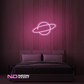Color: Light Pink 'Planet Neptune' - LED Neon Sign - Space Neon Signs