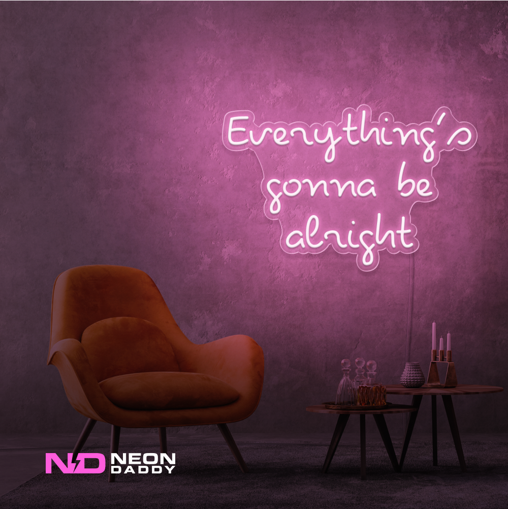 Color: Light Pink Everythings Gonna Be Alright Neon Sign