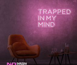 Color: Light Pink Trapped in My Mind LED Neon Sign