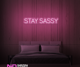 Color: Light Pink 'Stay Sassy' - LED Neon Sign - Affordable Neon Signs