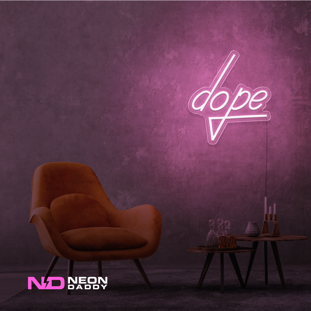 Color: Light Pink 'Dope' LED Neon Sign - Affordable Neon Signs