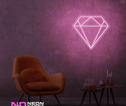 Color: Light Pink 'Diamond' LED Neon Sign - Affordable Neon Signs