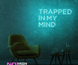 Color: Mint Green Trapped in My Mind LED Neon Sign