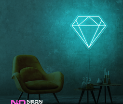 Color: Mint Green 'Diamond' LED Neon Sign - Affordable Neon Signs