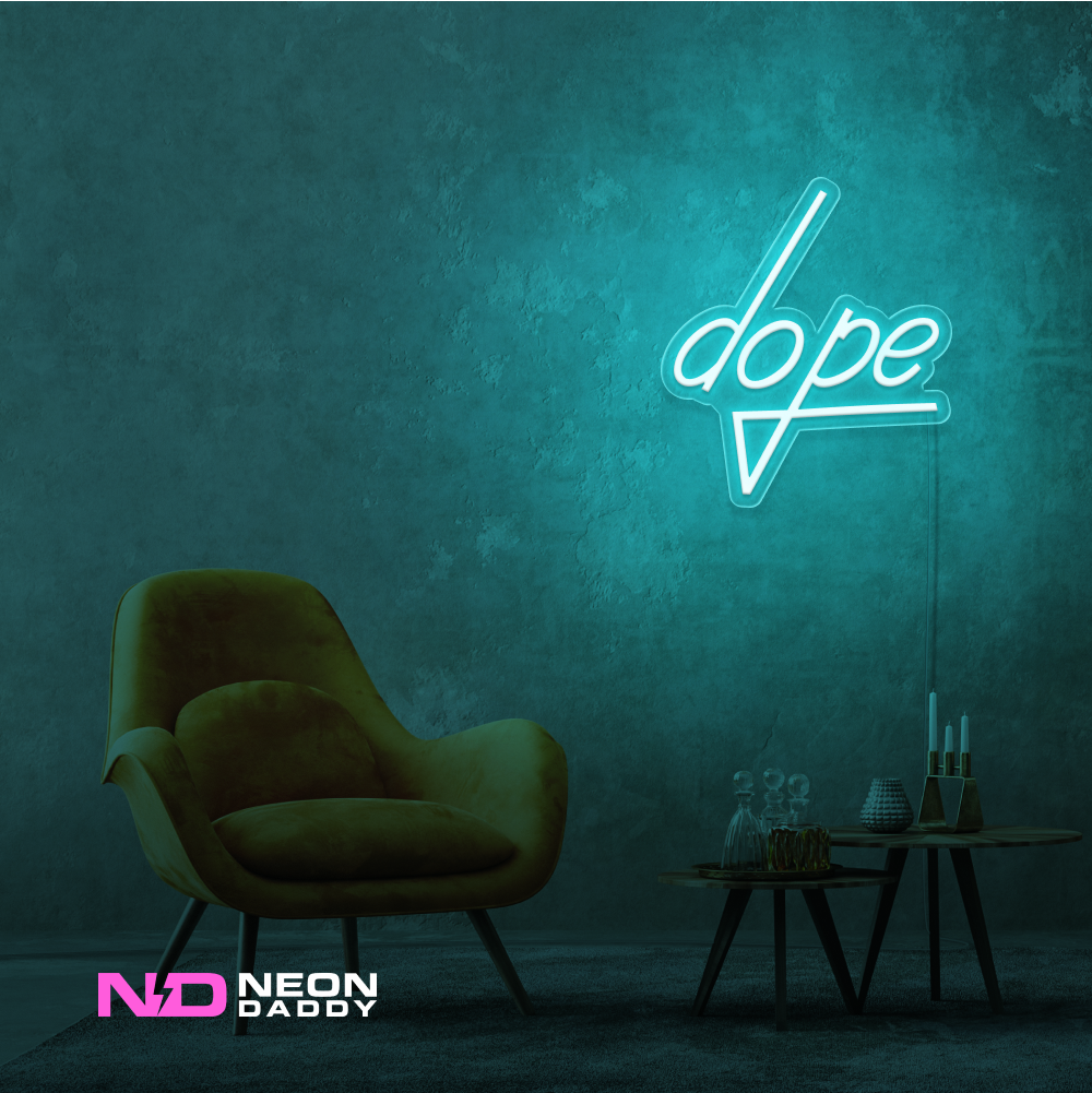 Color: Mint Green 'Dope' LED Neon Sign - Affordable Neon Signs
