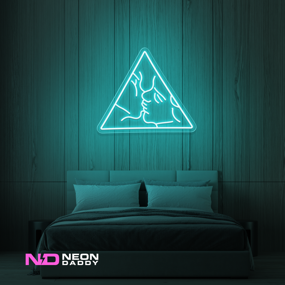 Color: Mint Green 'Love Triangle' - LED Neon Sign - Affordable Neon Signs
