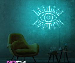 Color: Mint Green 'Eye' LED Neon Sign - Affordable Neon Signs