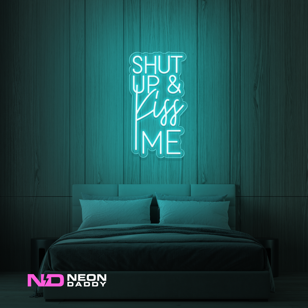 Color: Mint Green Shut up And Kiss Me LED Neon Sign