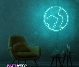 Color: Mint Green Earth LED Neon Sign