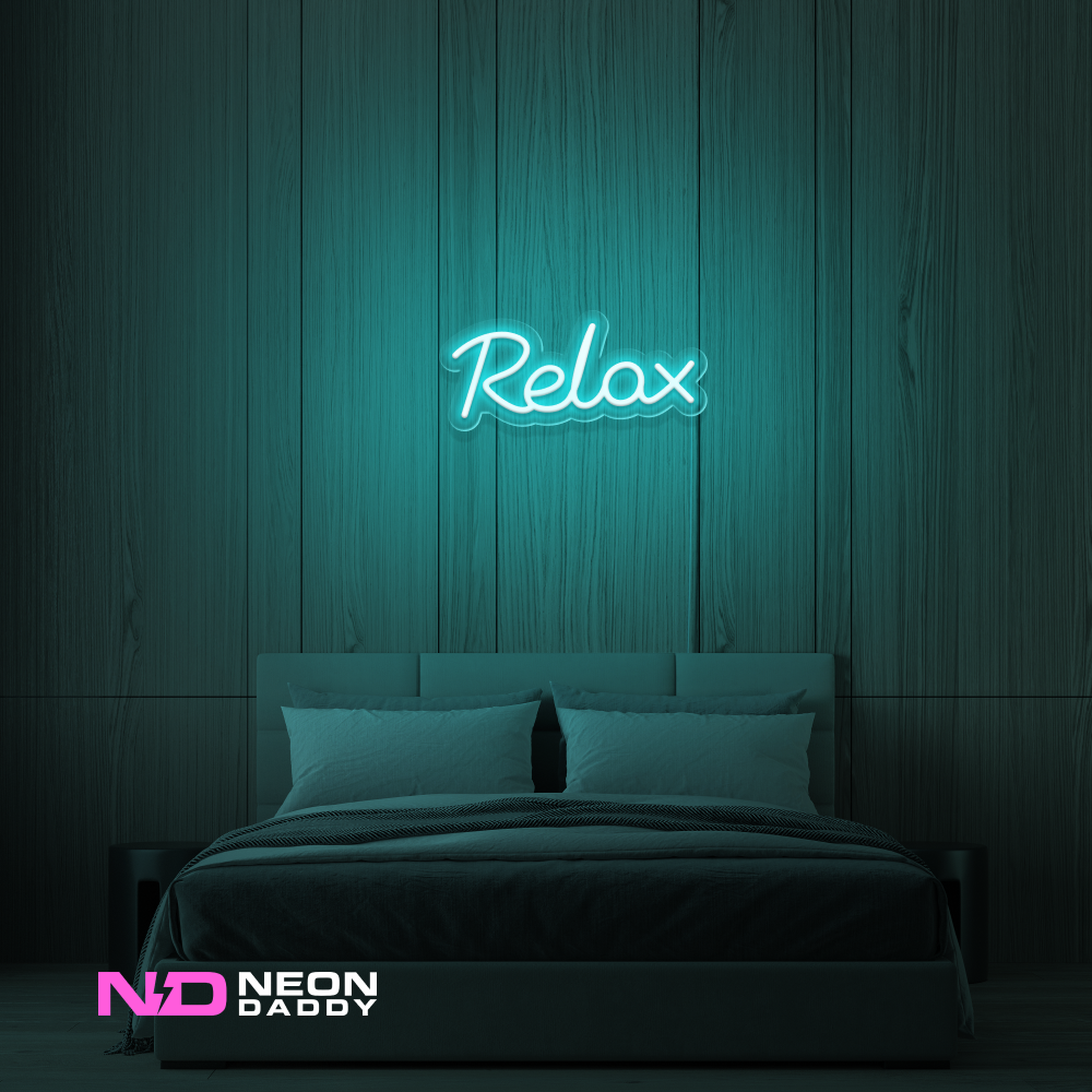 Color: Mint Green 'Relax' - LED Neon Sign - Affordable Neon Signs