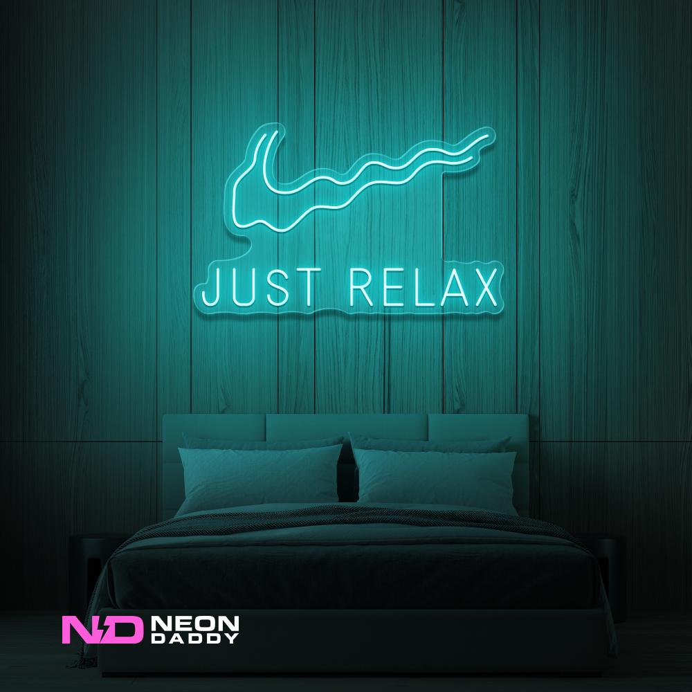 Color: Mint Green Just Relax - LED Neon Sign - Affordable Neon Signs