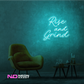 Color: Mint Green 'Rise and Grind' LED Neon Sign