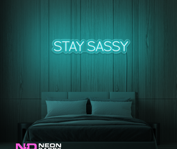 Color: Mint Green 'Stay Sassy' - LED Neon Sign - Affordable Neon Signs