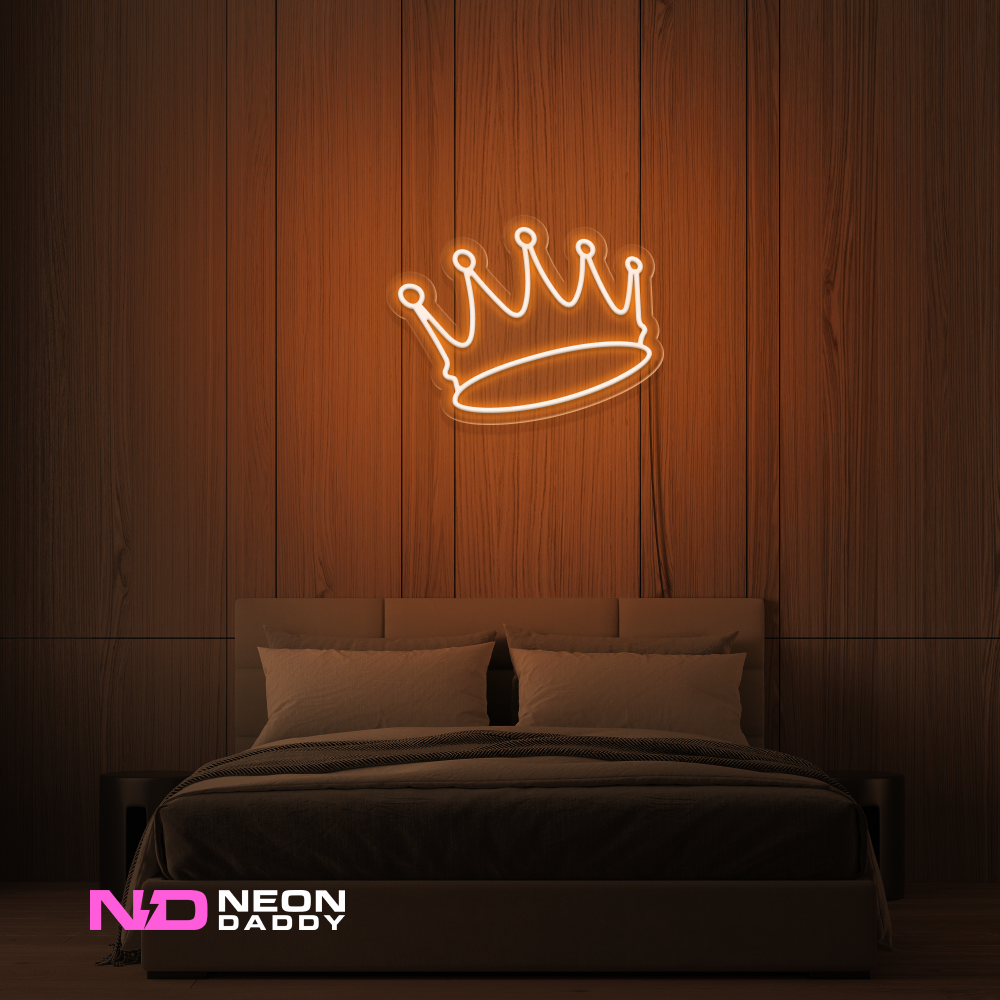 Color: Orange 'Crown' LED Neon Sign - Affordable Neon Signs