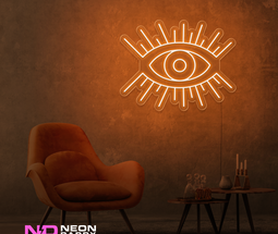 Color: Orange 'Eye' LED Neon Sign - Affordable Neon Signs