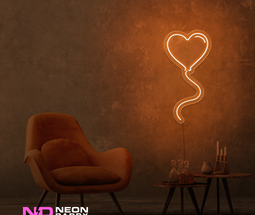 Color: Orange 'Love Balloon' - LED Neon Sign - Affordable Neon Signs