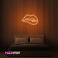 Color: Orange 'Lips' - LED Neon Sign - Affordable Neon Signs