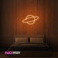 Color: Orange 'Planet Neptune' - LED Neon Sign - Space Neon Signs