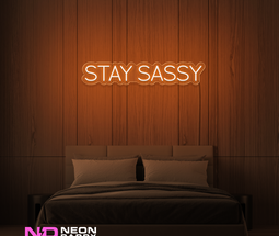 Color: Orange 'Stay Sassy' - LED Neon Sign - Affordable Neon Signs