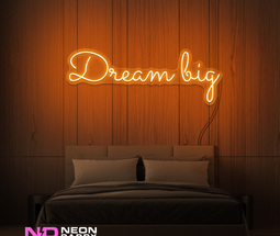 Color: Orange 'Dream Big' LED Neon Sign - Affordable Neon Signs