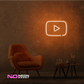 Color: Orange 'Youtube' - LED Neon Sign - Affordable Neon Signs