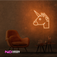 Color: Orange 'Unicorn' - Kids LED Neon Sign - Affordable Neon Signs