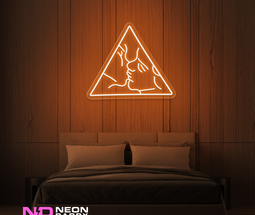 Color: Orange 'Love Triangle' - LED Neon Sign - Affordable Neon Signs