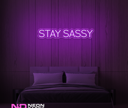Color: Purple 'Stay Sassy' - LED Neon Sign - Affordable Neon Signs