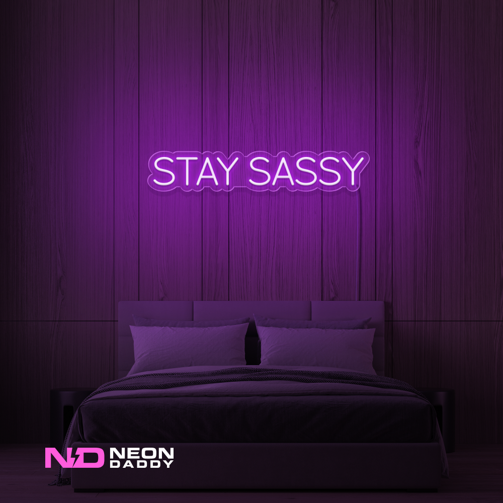 Color: Purple 'Stay Sassy' - LED Neon Sign - Affordable Neon Signs