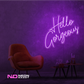 Color: Purple 'Hello Gorgeous' LED Neon Sign - Affordable Neon Signs