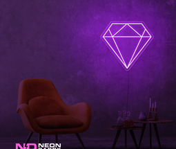 Color: Purple 'Diamond' LED Neon Sign - Affordable Neon Signs