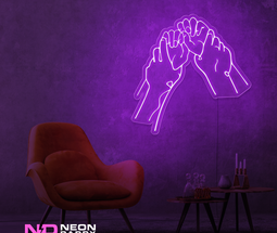 Color: Purple 'Naughty Hands' LED Neon Sign - Boujee Neon Signs