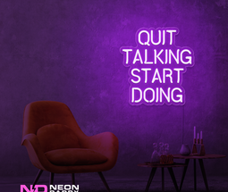 Color: Purple Quit Talking Start Doing LED Neon Sign