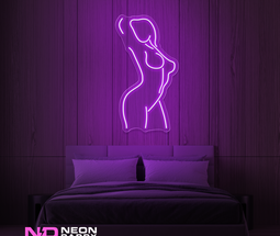 Color: Purple 'Female Pose' LED Neon Sign - Affordable Neon Signs