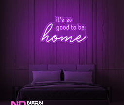 Color: Purple 'Good to Be Home' LED Neon Sign - Affordable Neon Signs