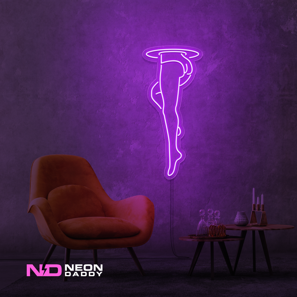 Color: Purple 'Womans Legs Portal' - LED Neon Sign - Affordable Neon Signs