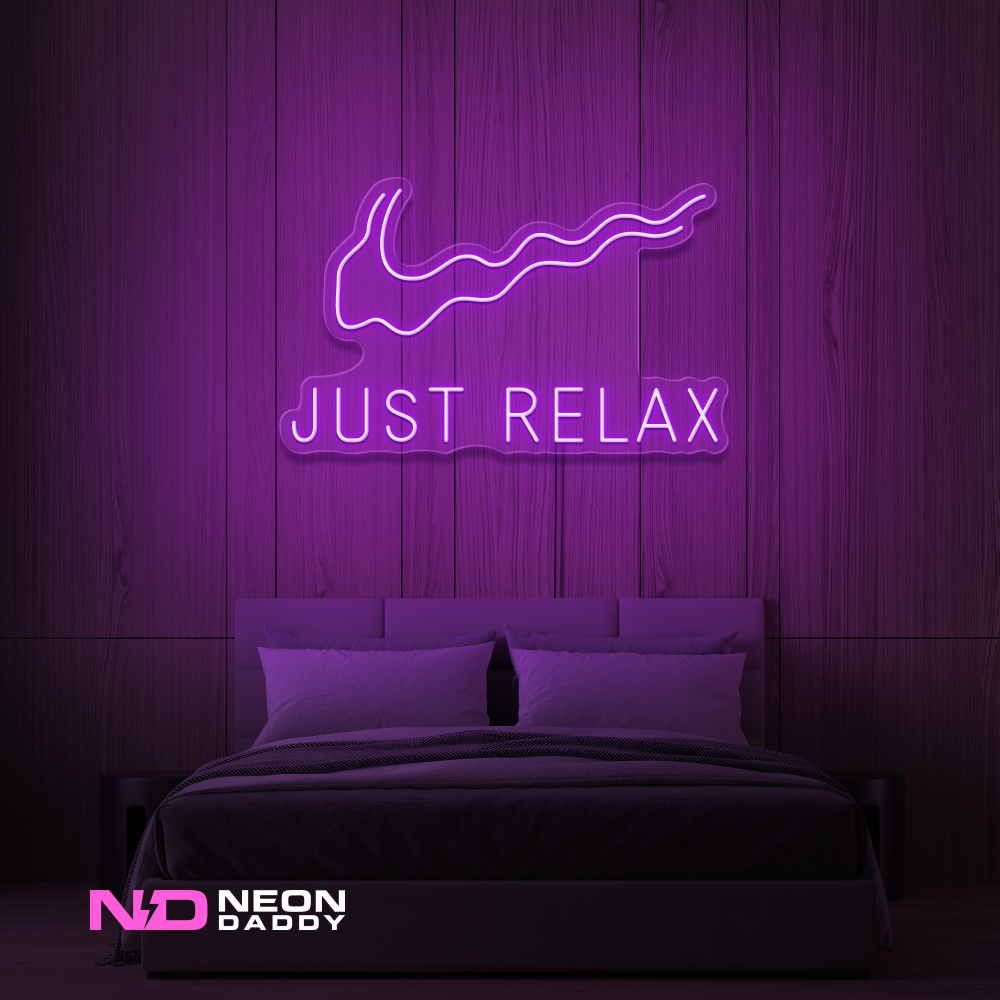 Color: Purple Just Relax - LED Neon Sign - Affordable Neon Signs