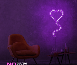 Color: Purple 'Love Balloon' - LED Neon Sign - Affordable Neon Signs