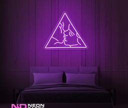Color: Purple 'Love Triangle' - LED Neon Sign - Affordable Neon Signs