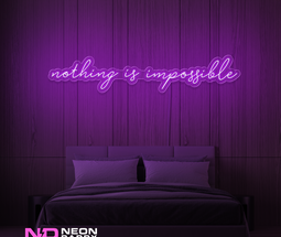 Color: Purple Nothing Is Impossible Neon Sign