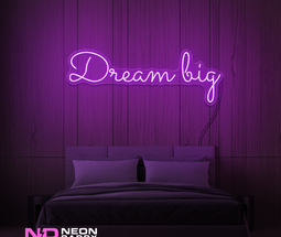 Color: Purple 'Dream Big' LED Neon Sign - Affordable Neon Signs