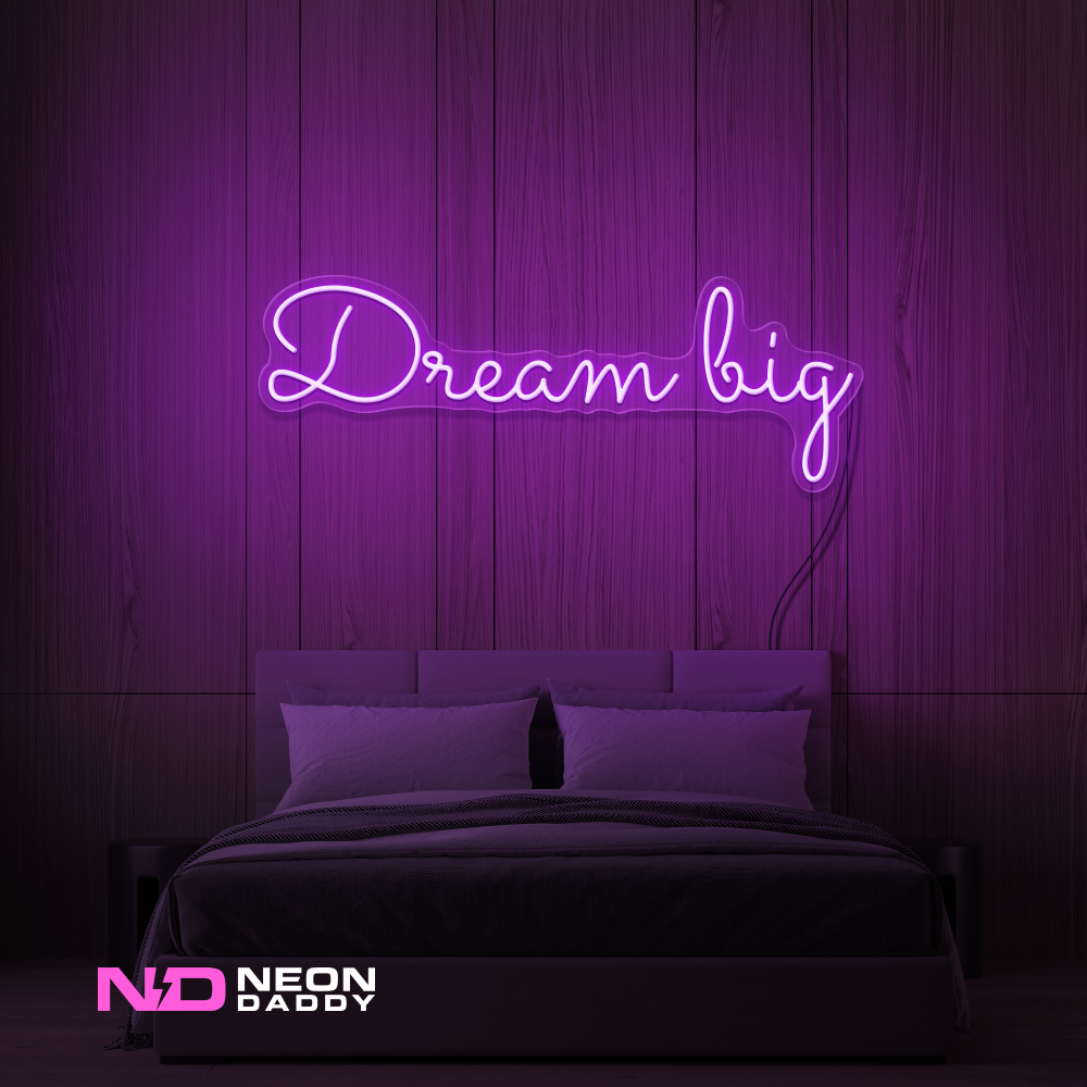 Color: Purple 'Dream Big' LED Neon Sign - Affordable Neon Signs