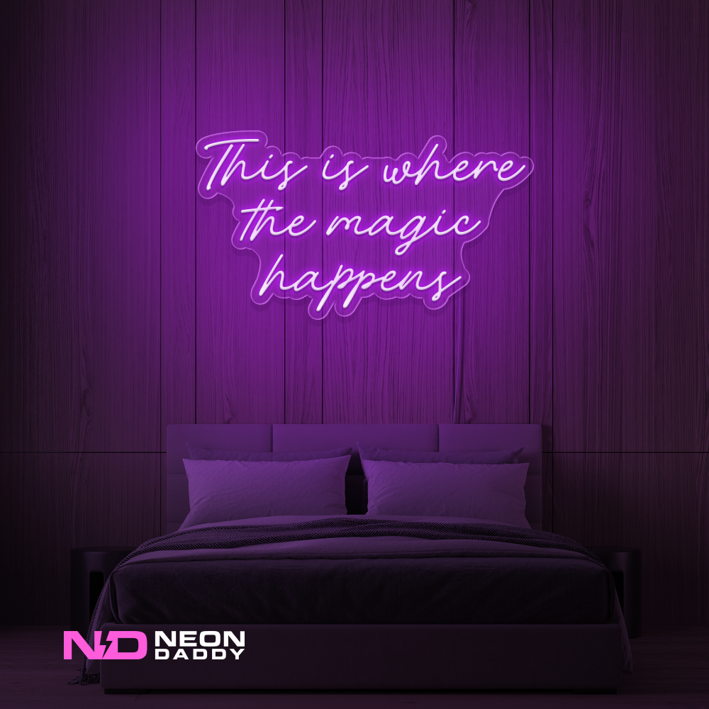 Color: Purple This Is Where the Magic Happens LED Neon Sign