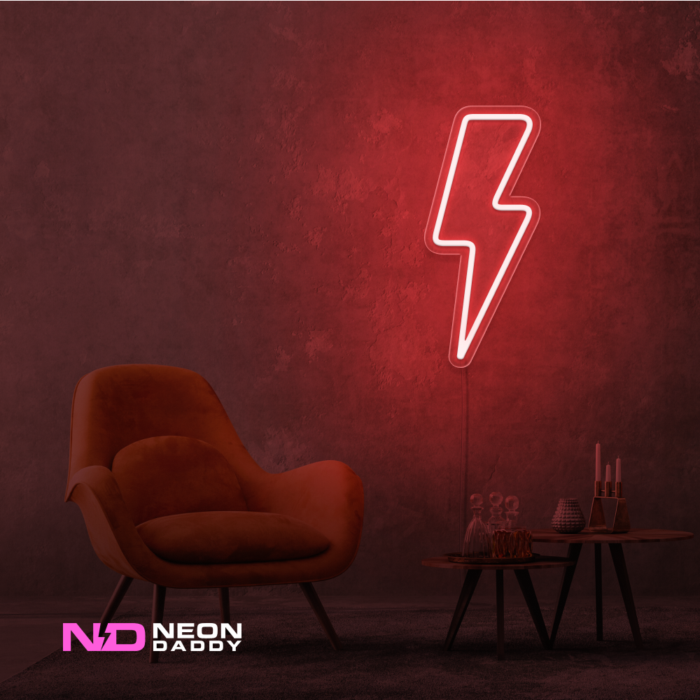 Color: Red Lightning Strike LED Neon Sign
