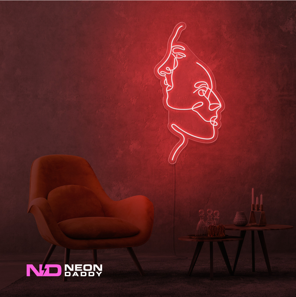 Color: Red 'Two Face' - Art LED Neon Sign