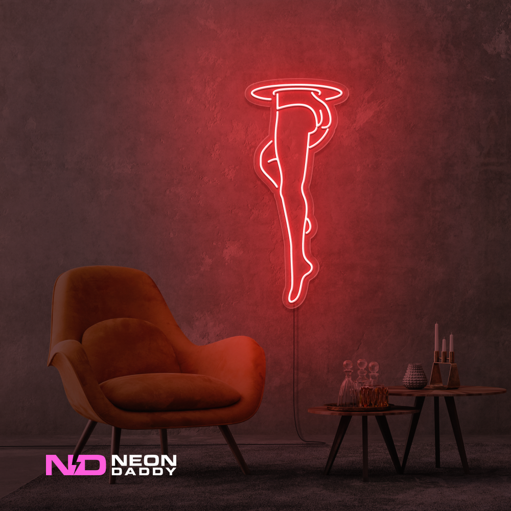 Color: Red 'Womans Legs Portal' - LED Neon Sign - Affordable Neon Signs