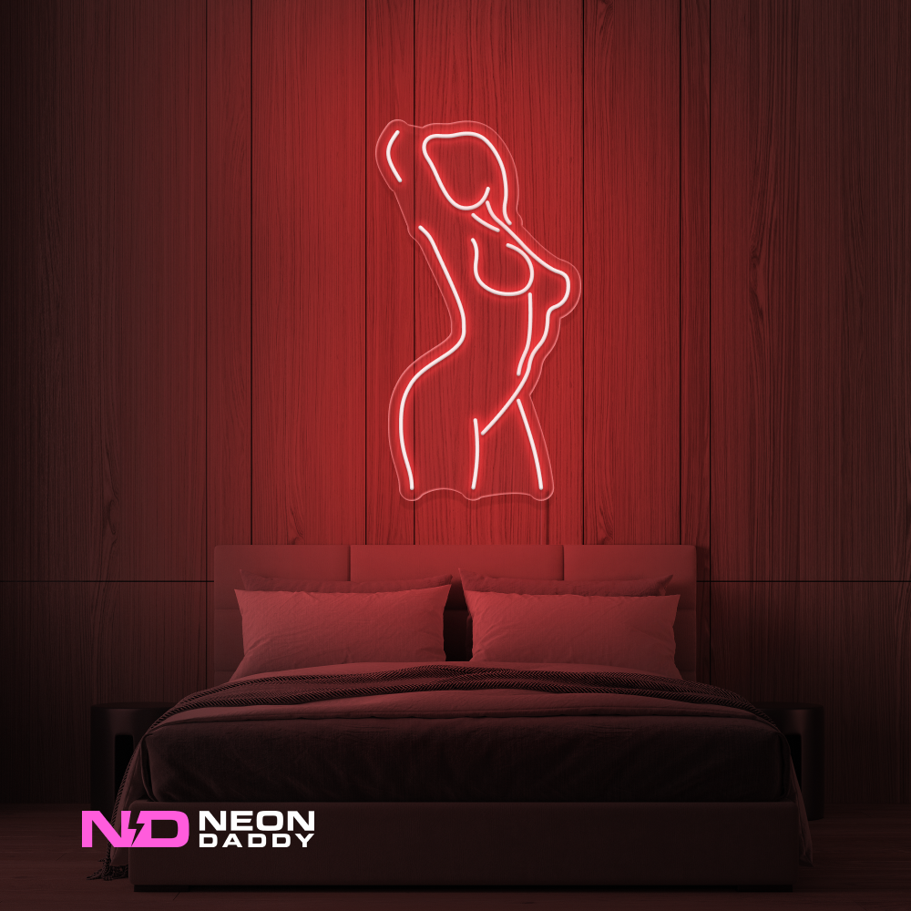 Color: Red 'Female Pose' LED Neon Sign - Affordable Neon Signs