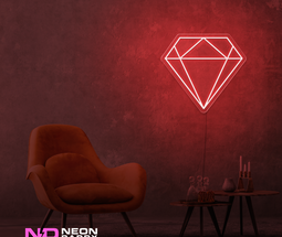 Color: Red 'Diamond' LED Neon Sign - Affordable Neon Signs