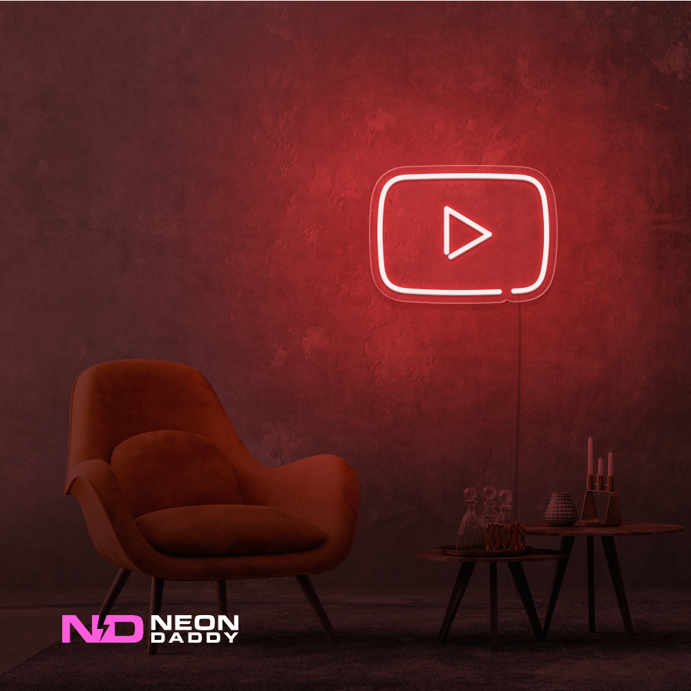 Premium Photo | Youtube logo icon on the background of aesthetic neon  shapes 3d